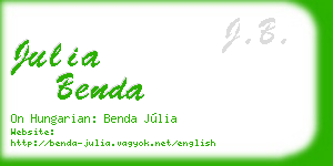 julia benda business card