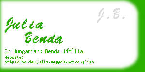 julia benda business card